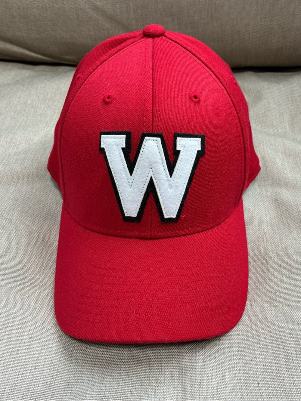 University of Wisconsin Madison Red Adidas Baseball Hat Acrylic Wool S/M